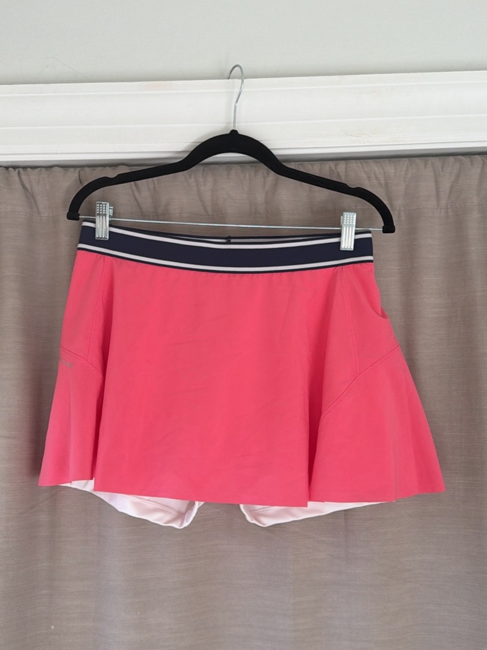 Peter Millar Pink Mini Skort with Navy Stripe Waistband